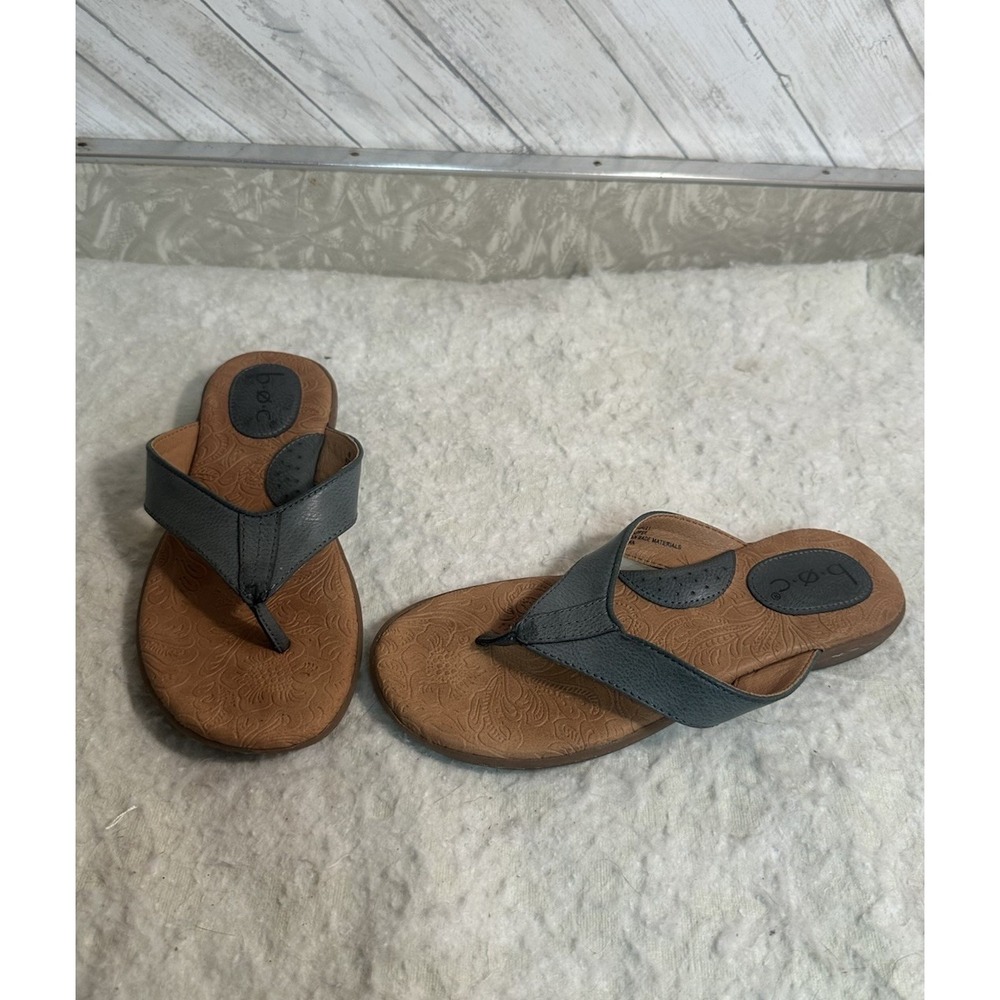 BOC Born Concept Gray Leather Sandals Women Size 7M